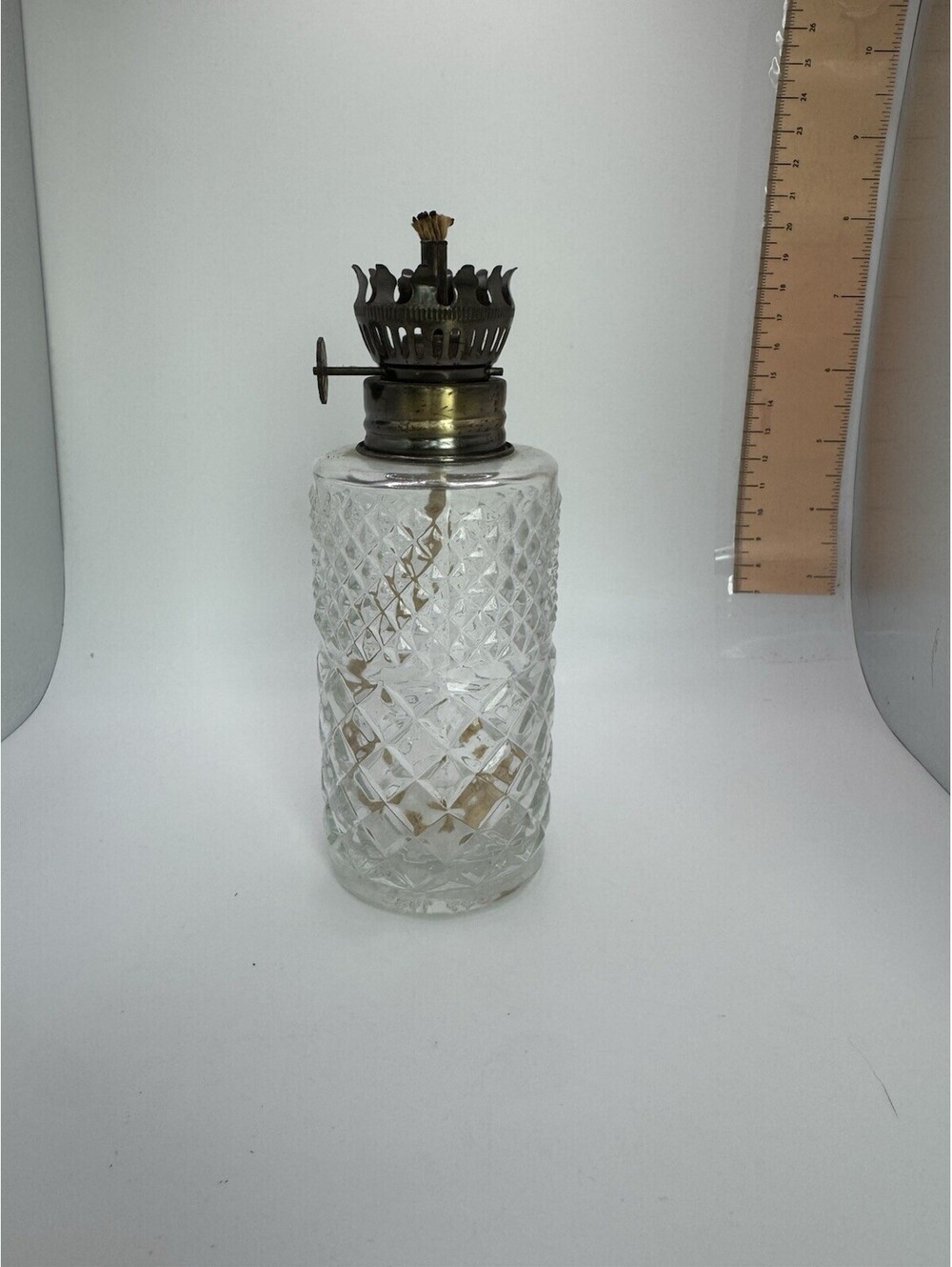 Vtg 1985 Austrian Lamplight Farms Crystal Glass Oil Lamps 6" model # 2049